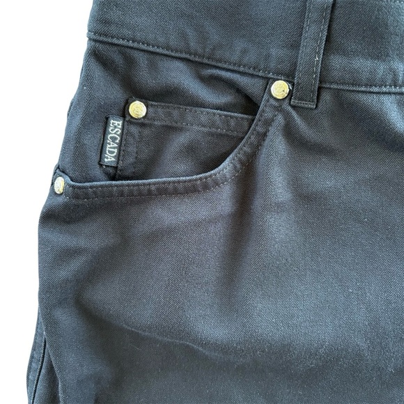 ESCADA Margaretha Ley Pants Size 12 (42 EU) Navy Blue chino Trouser Vintage - Picture 4 of 9